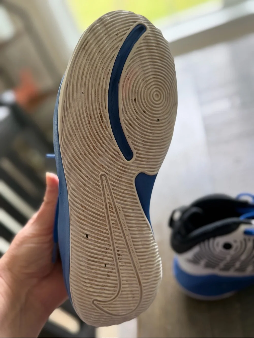 Nike Kids Blue, White and Black High-Top Sneakers size 4.5